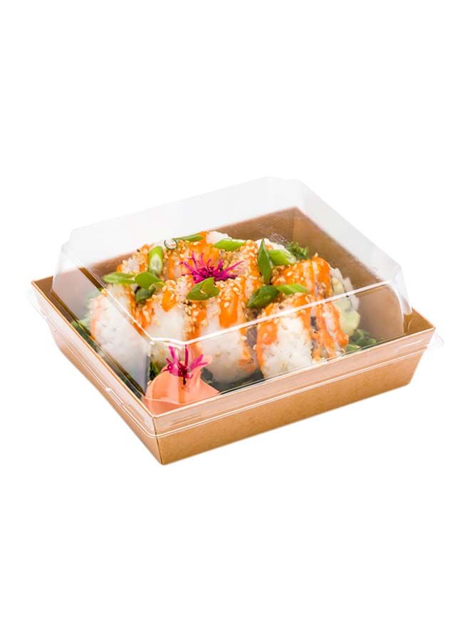 Restaurantware غطاء فقط: أغطية ماتسوري فيجن 5.5 × 5 × 1.6 بوصة للحاويات الكبيرة، 100 غطاء محكم الإغلاق - الحاويات تباع بشكل منفصل، تصميم مرتفع، أغطية بلاستيكية شفافة، لصناديق السوشي - Image 4