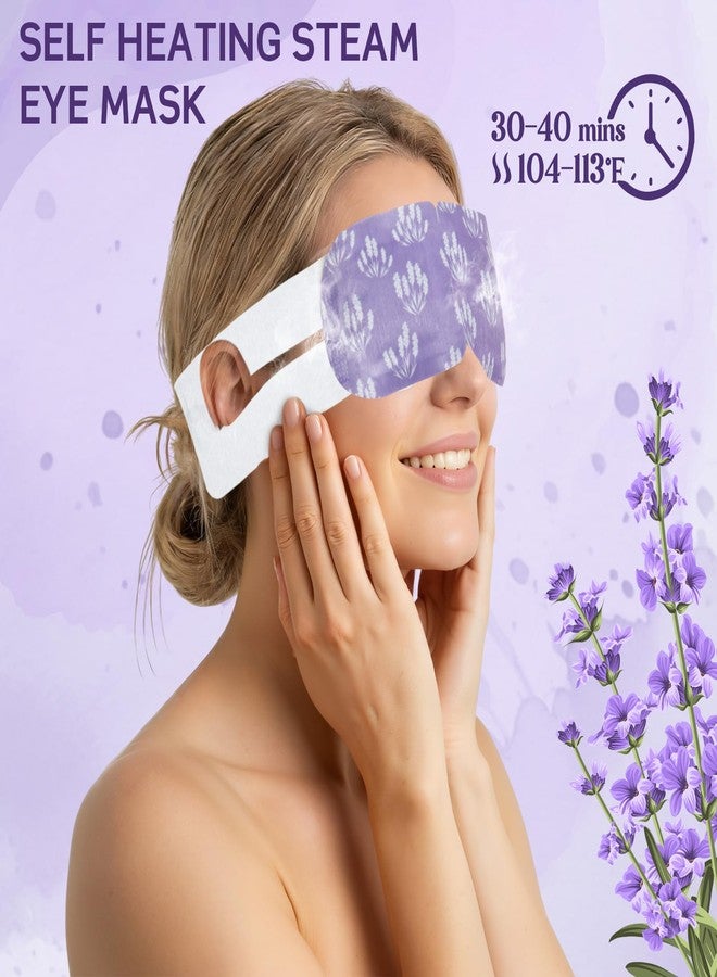 Croloose 100 Pcs Steam Eye Masks for Dry Eyes Lavender Self Heated Steam Warm Eye Mask Heated Disposable Eyes Masks for Dark Circles, Puffy, Relief Stress, Fatigue Relaxation Gifts - Image 2