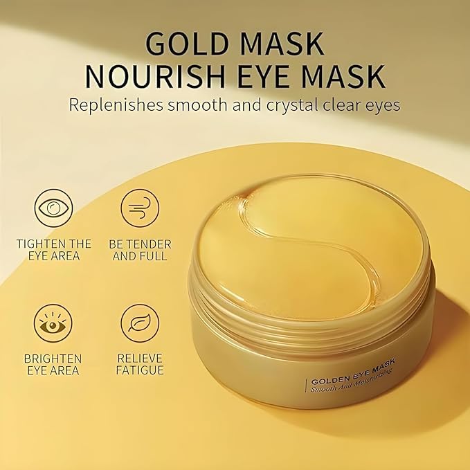 Eye Patches for Dark Circles with 24k Gold 60 Pcs Eye Cooling Gel Pads Hydrogel Eye Patch Mask with Collagen for Relaxing Eyes Reducing Puffiness Wrinkles - Image 2