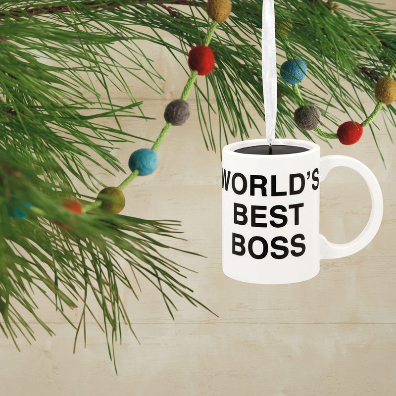 هولمارك Hallmark the Office Best Boss Boss Boss Coffee Mug Ornament (0002HCM9116) - Image 5