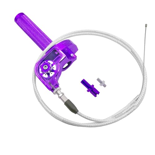 Motorcycle Throttle Grip 78 22mm CNC Aluminum Quick Twister with Throttle Cable for KLX CR CRF EXC XR CRF50 CRF230 50 70 110 125 230 250 Dirt Pit Bike Motocross Motorbike Quad ATV Purple
