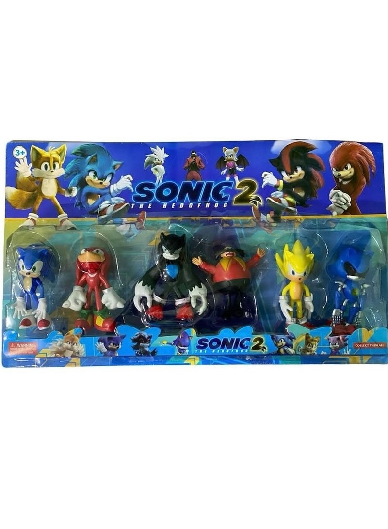 6-Piece Sonic Inspired Action Figure Set - Collectible Sonic the Hedgehog Figures, Premium Toy Set for Fans, Includes Sonic, Tails, Knuckles, and More - Perfect Gift for Sonic Fans and Collectors  - Image 4