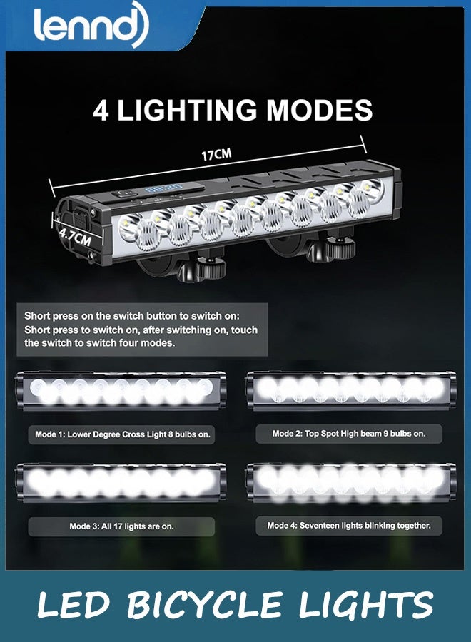 LENND 4800 Lumen Bike Lights, USB-C Rechargeable Bicycle Light, Super Bright Bike Lights for Night Riding, IP65 Waterproof Bicycle Headlight, for Commuters Adults and Children - Image 3