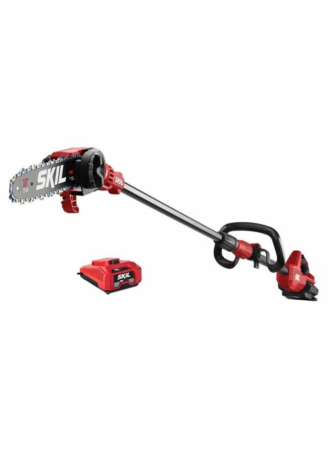 SKIL PWR CORE 40 Brushless 40V 10'' Pole Saw Kit with Over 9ft. Telescoping Shaft & Angled Head, Includes 2.5Ah Battery and Auto PWR Jump Charger - PS4561C-10 - Image 1