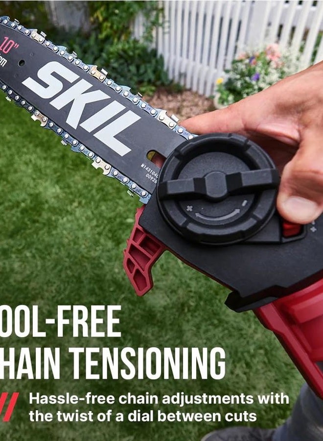 SKIL PWR CORE 40 Brushless 40V 10'' Pole Saw Kit with Over 9ft. Telescoping Shaft & Angled Head, Includes 2.5Ah Battery and Auto PWR Jump Charger - PS4561C-10 - Image 2