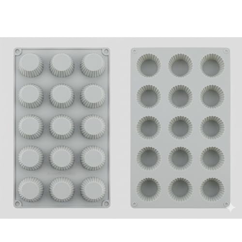 SHOAIB Mini Muffin Baking Mould 15-Cavity Muffins and Cupcakes Baking Tray Brownie Cupcake Mould (11x6.5inch) 1-piece Muffins and Cupcakes Mould - Image 3