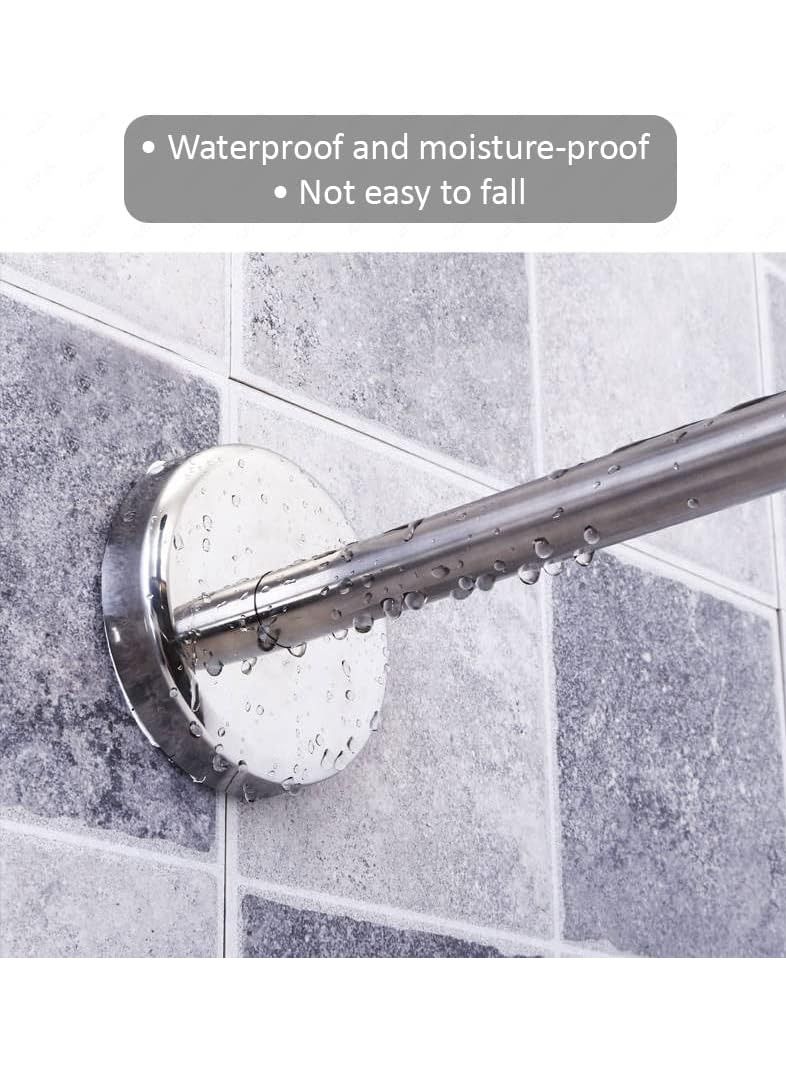 Rubik U Shaped Shower Curtain Rod with 12 Curtain Hooks, 80-120cm Adjustable Extendable U-Shape Curved Corner Curtain Holder Drill/Non-Drill Mount (80-120cm x 90cm) - Image 4