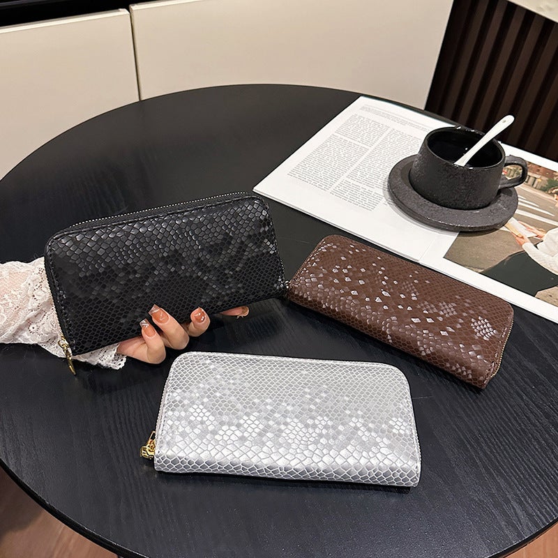 Multifunctional Solid Color PU Leather Wallet, RFID Blocking Design Portable Daily Storage Purse for Cards Cash Coin Business Use - Image 1