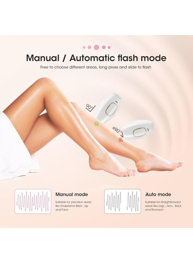 جهاز إزالة الشعر المنزلي بالليزر والنبضات الضوئية IPL - تقنية إزالة الشعر الدائم بدون ألم - 5 مستويات طاقة قابلة للتعديل - مناسب للوجه، الجسم، والمناطق الحساسة - للرجال والنساء - لون أبيض. - Image 5