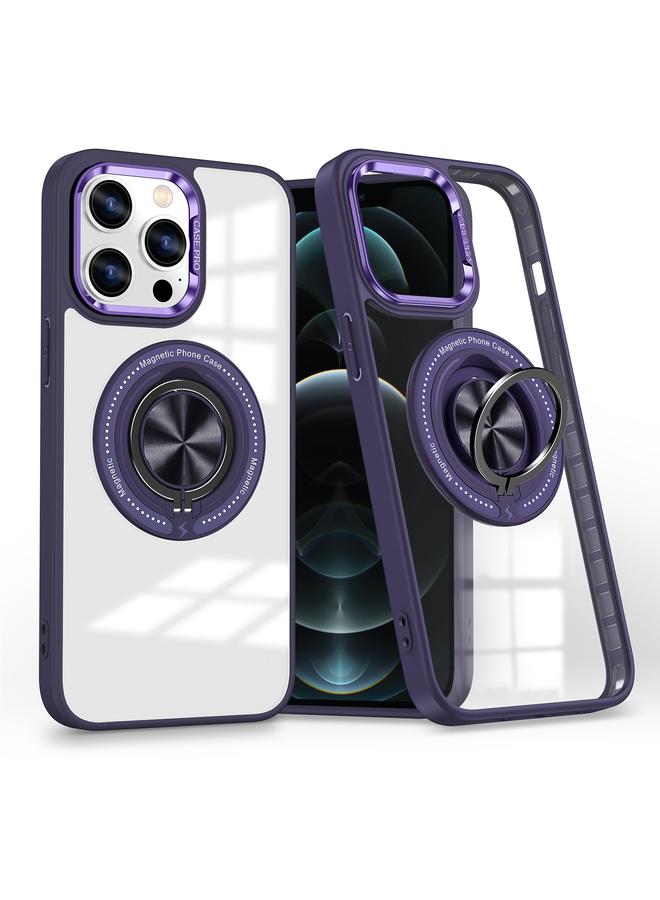 زبون جراب لهاتف iPhone 12 Pro Max مزود بحلقة دوارة مغناطيسية - Image 1