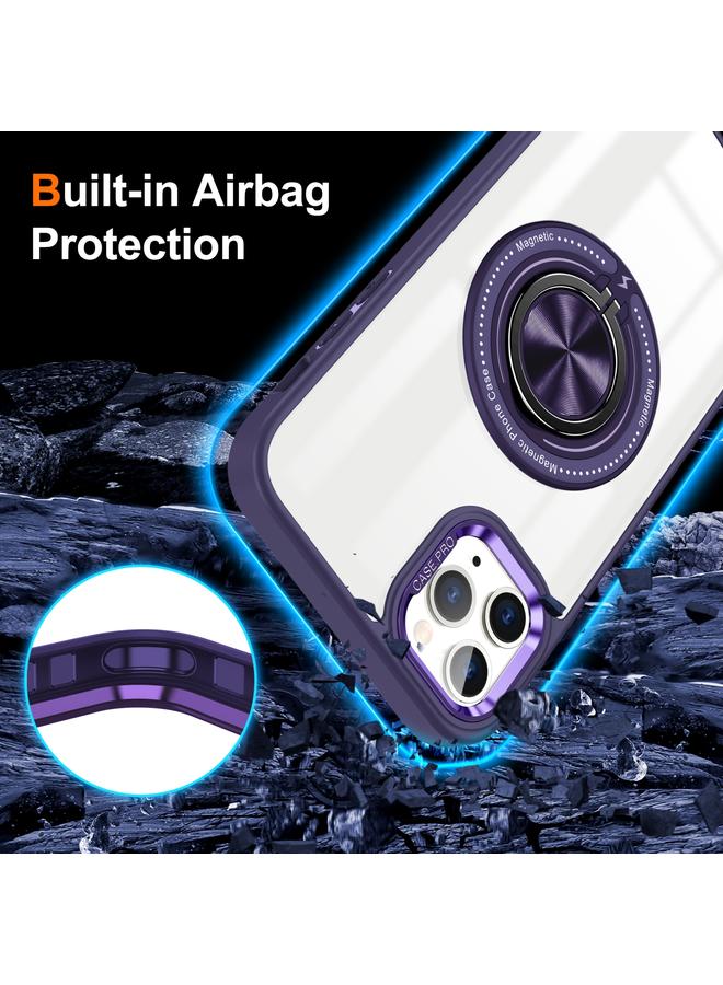 زبون جراب لهاتف iPhone 12 Pro Max مزود بحلقة دوارة مغناطيسية - Image 3