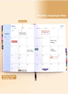 Arabest Academic Weekly & Monthly Planner Daily Planner with Monthly Tabs, Leather Cover + Month Label + Thick Paper + Elasticated String on the side  - Image 4