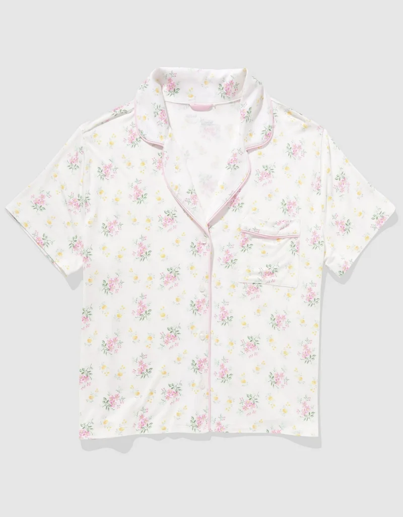 Aerie  Aerie Real Soft® Short Sleeve Pajama Shirt for Women | Best Price UAE