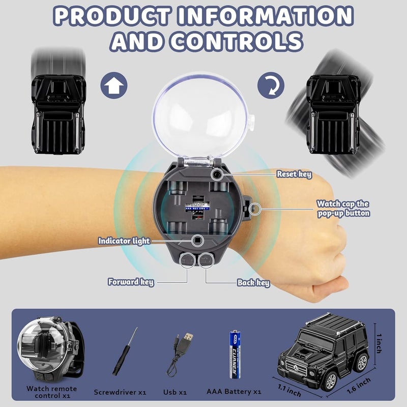 KASTWAVE Watch Remote Control Car Toy - 2.4 GHz Racing Car with USB Charging for Kids - Image 5