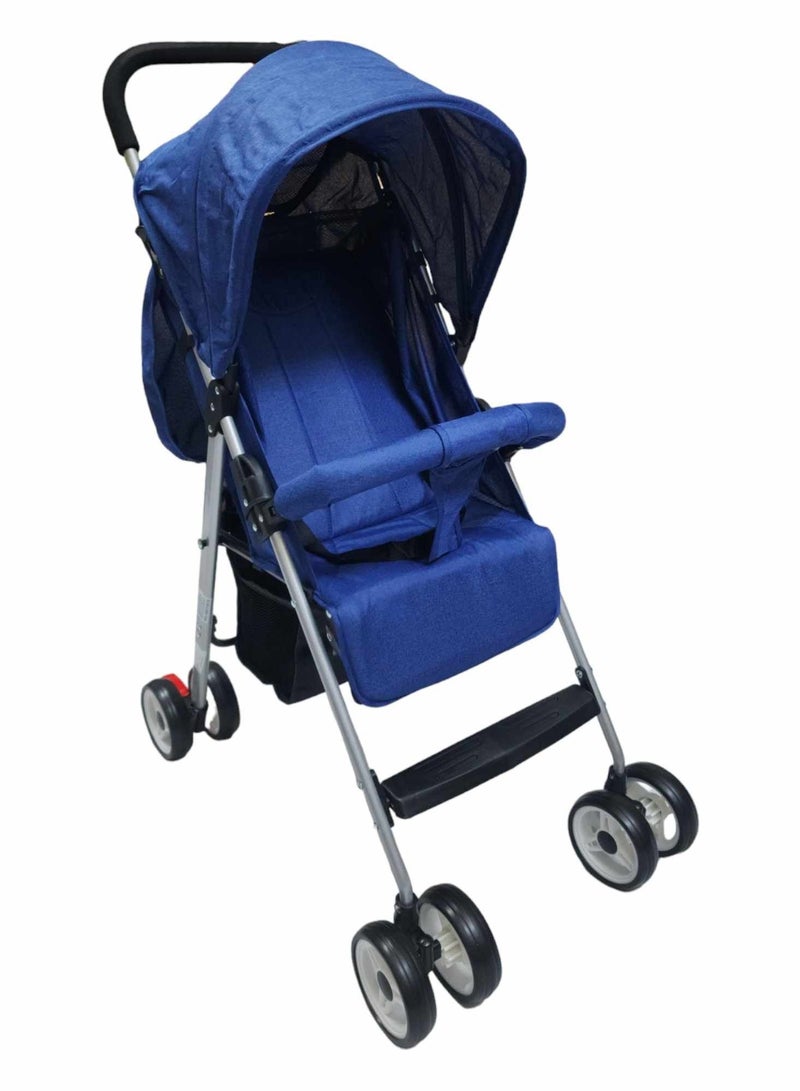 Lightweight stroller with adjustable seat and convenient storage basket