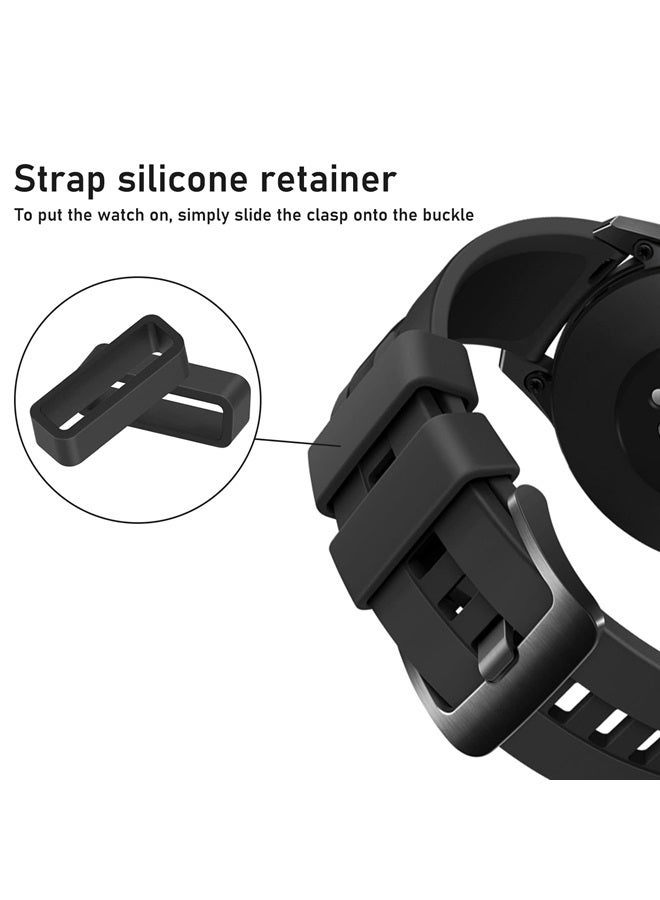 24 Pcs Silicone Watch Band Loops Watch Strap Keeper Replacement Rubber Watchband Holder Loop Fastener Rings Compatible with Universal Watch(16mm18mm/20mm/22mm/24mm/26mm, Style-A)