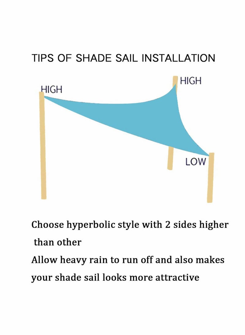 Excefore Outdoor Waterproof Sun Shade Sail Canopy Triangle UV Block for Patio and Garden,Backyard Lawn (118"X118"X118", Lake Blue) - Image 5