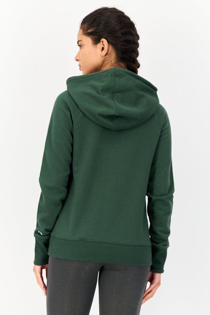 Champion Women Sportswear Fit Long Sleeve Outdoor Hoodies, Green - Image 3