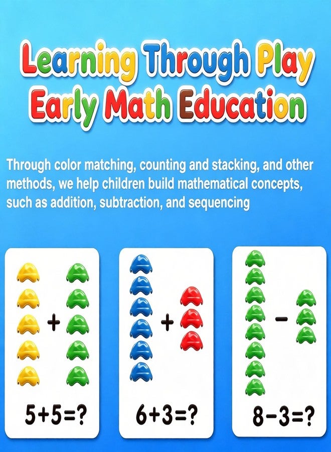 EXBEPE Ice Cream Counting and Color Sorting Stacking STEM Toys,71 Pcss,Montessori Number Preschool Kindergarten Learning Activities,Math Manipulatives Educational Fine Motor Skills Toys for Kids Ages 3+ - Image 3