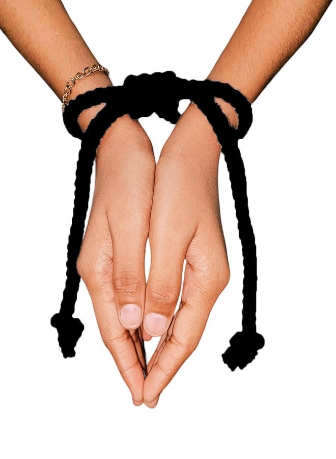 Esselkay Cotton Rope Theatre Props Handcuffs, Black, Pack of 2 - Image 4