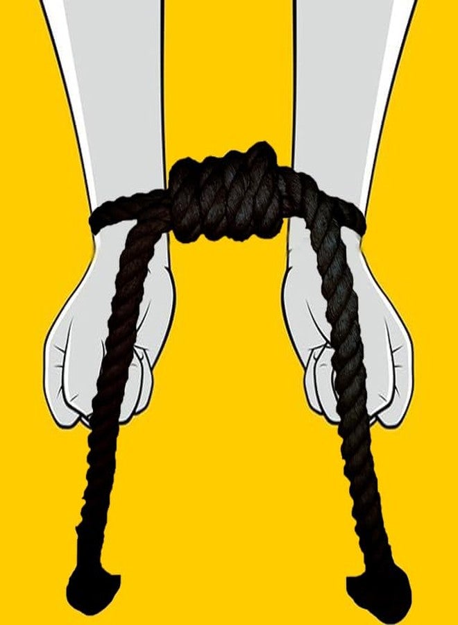 Esselkay Cotton Rope Theatre Props Handcuffs, Black, Pack of 2 - Image 2