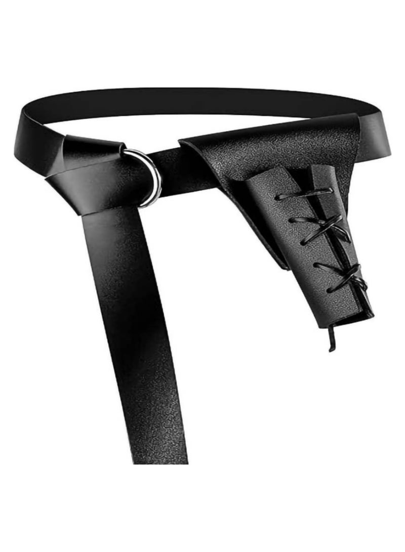 حزام الخصر، حزام الكتف، حامل السيف، غمد السيف، غمد السيف، أسلحة فارس لعب الأدوار الحية، معدات تنكرية، أدوات الدعائم، حامل سيف بأحزمة جلدية قابلة للتعديل للتنكر وتمثيل الأدوار الخيالية - Image 1