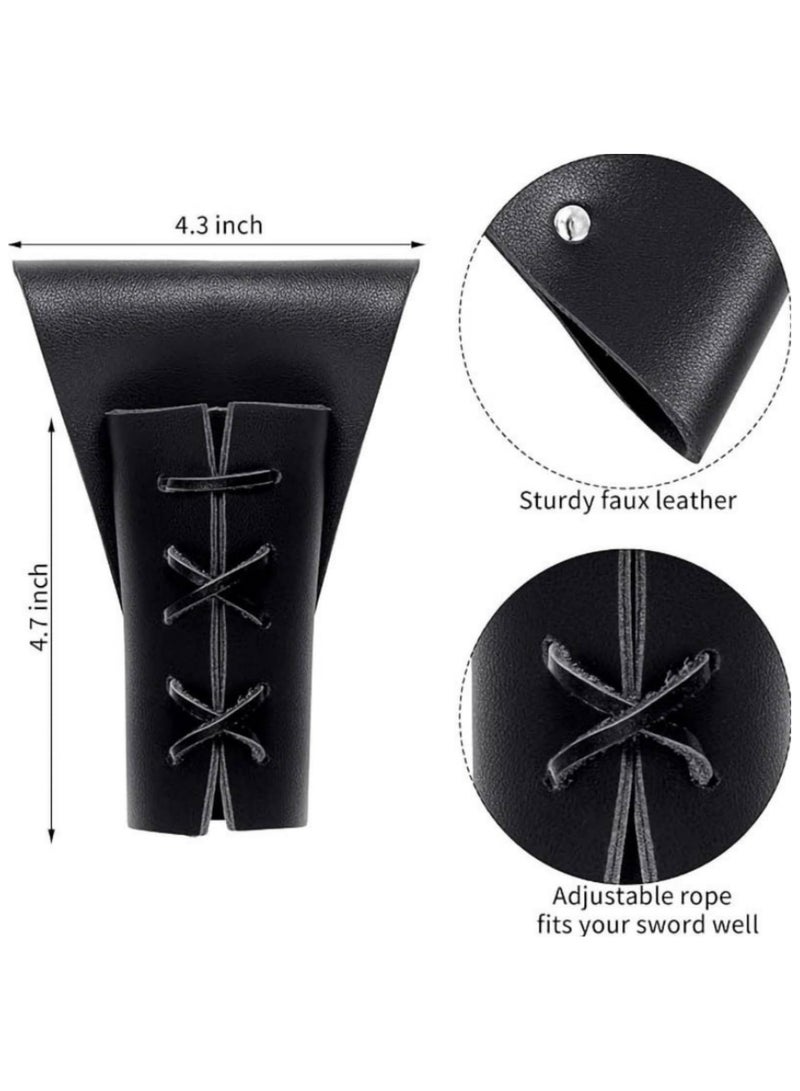 حزام الخصر، حزام الكتف، حامل السيف، غمد السيف، غمد السيف، أسلحة فارس لعب الأدوار الحية، معدات تنكرية، أدوات الدعائم، حامل سيف بأحزمة جلدية قابلة للتعديل للتنكر وتمثيل الأدوار الخيالية - Image 3