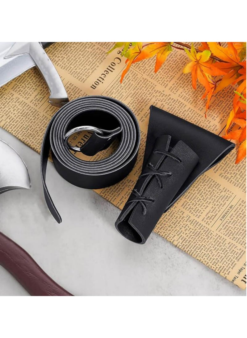 حزام الخصر، حزام الكتف، حامل السيف، غمد السيف، غمد السيف، أسلحة فارس لعب الأدوار الحية، معدات تنكرية، أدوات الدعائم، حامل سيف بأحزمة جلدية قابلة للتعديل للتنكر وتمثيل الأدوار الخيالية - Image 5