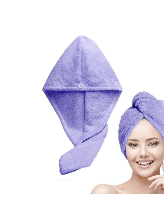 Status Contract Set of 2 Hair Towel Super Absorbent Quick Dry Towel Bathrobe Magic Hair Warp Towel Super Quick-Drying Microfiber Bath Towel Bath Towel (Purple- 2), 200 Tc - Image 1
