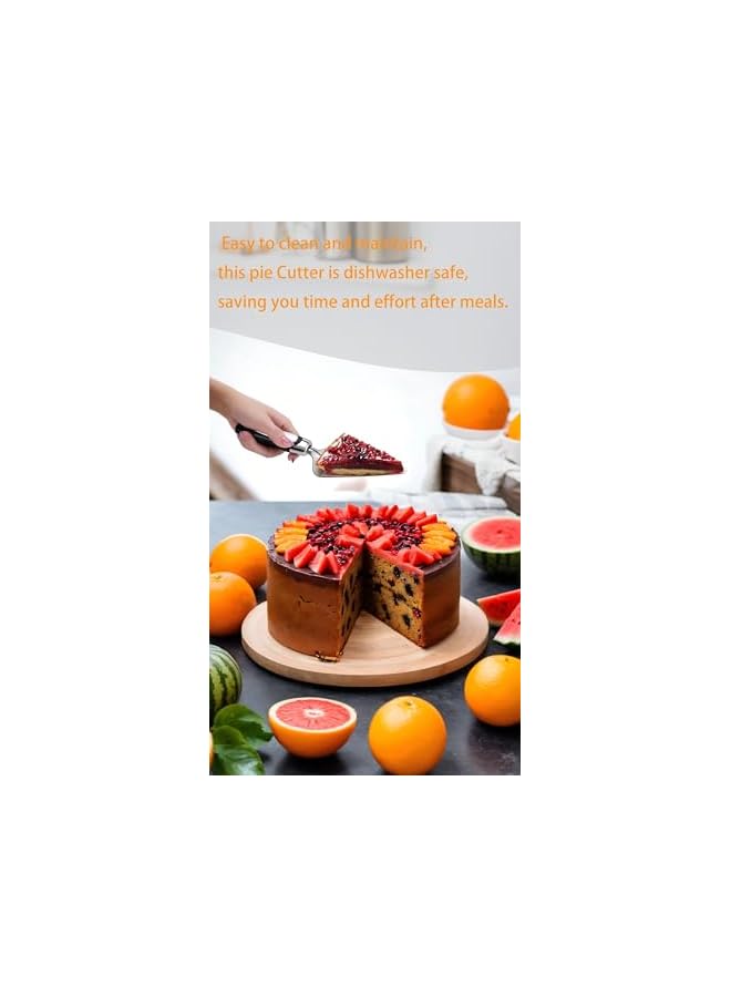 S-TOP Stainless Steel Pie & Cake Cutter - Dual-Edged, Dishwasher Safe, Elegant Black Design for Cuts(6.5 x 25.0 cm) - Image 2