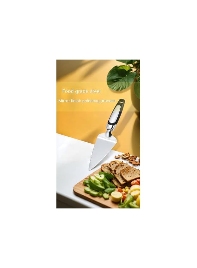 S-TOP Stainless Steel Pie & Cake Cutter - Dual-Edged, Dishwasher Safe, Elegant Black Design for Cuts(6.5 x 25.0 cm) - Image 3