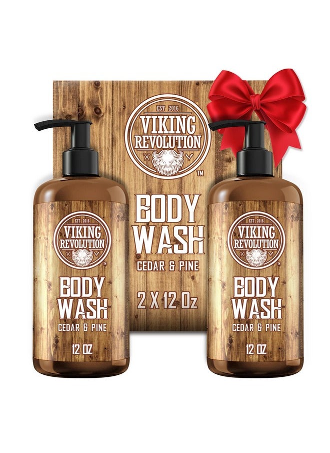 Viking Revolution Viking Revolution Men's Body Wash - Cedar and Pine Oil Body Wash for Men - Mens Natural Body Wash with Vitamin E and Oregano Oil - Mens Shower Gel Liquid Soap - Cedar Oil Mens Bodywash (2 Pack, 12oz)  - Image 1