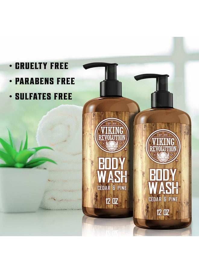 Viking Revolution Viking Revolution Men's Body Wash - Cedar and Pine Oil Body Wash for Men - Mens Natural Body Wash with Vitamin E and Oregano Oil - Mens Shower Gel Liquid Soap - Cedar Oil Mens Bodywash (2 Pack, 12oz)  - Image 3