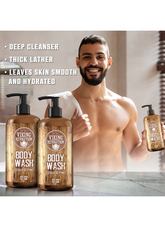Viking Revolution Viking Revolution Men's Body Wash - Cedar and Pine Oil Body Wash for Men - Mens Natural Body Wash with Vitamin E and Oregano Oil - Mens Shower Gel Liquid Soap - Cedar Oil Mens Bodywash (2 Pack, 12oz)  - Image 4