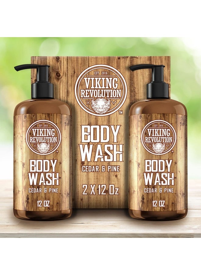 Viking Revolution Viking Revolution Men's Body Wash - Cedar and Pine Oil Body Wash for Men - Mens Natural Body Wash with Vitamin E and Oregano Oil - Mens Shower Gel Liquid Soap - Cedar Oil Mens Bodywash (2 Pack, 12oz)  - Image 5