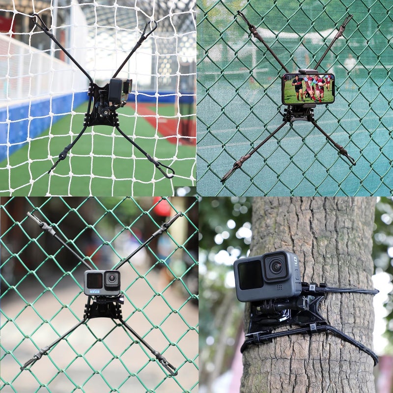 SOONSUN SOONSUN Camera Fence Mount for GoPro, iPhone, Cell Phones, Mevo Start, AKASO, SJCAM, Osmo Action - Ideal Backstop Chain Link Fence Mount for Baseball, Softball, Football, Tennis Games Recording  - Image 3