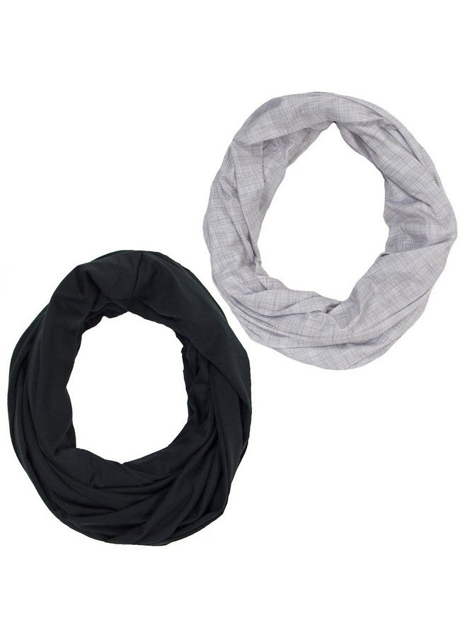 LK Baby LK Baby Infinity Nursing Scarf Breastfeeding Cover Ultra Soft Premium Jersey Polyester- 100% AZO free and Safe for Baby (2pk Grey/Black) - Image 2