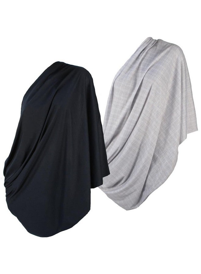 LK Baby LK Baby Infinity Nursing Scarf Breastfeeding Cover Ultra Soft Premium Jersey Polyester- 100% AZO free and Safe for Baby (2pk Grey/Black) - Image 1