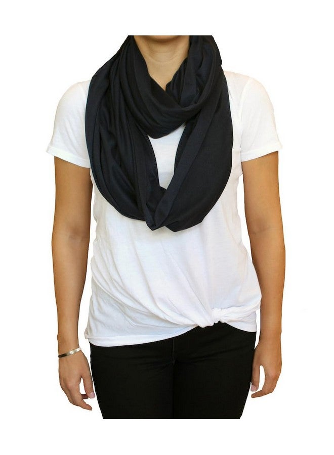 LK Baby LK Baby Infinity Nursing Scarf Breastfeeding Cover Ultra Soft Premium Jersey Polyester- 100% AZO free and Safe for Baby (2pk Grey/Black) - Image 3