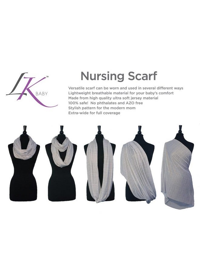 LK Baby LK Baby Infinity Nursing Scarf Breastfeeding Cover Ultra Soft Premium Jersey Polyester- 100% AZO free and Safe for Baby (2pk Grey/Black) - Image 4