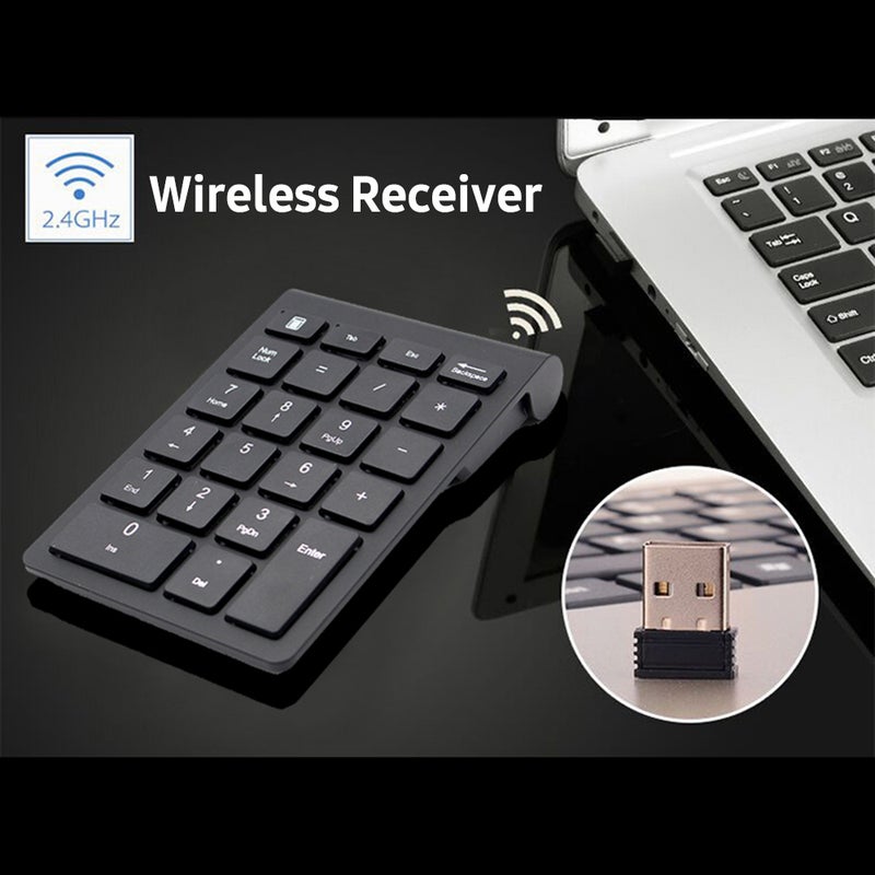 Wireless Numeric Keypad: 22 Keys - 2.4GHz Fast Pairing 10m Range Quiet Scissor Switch Keys Numeric Keypad for Laptop Users Cashier Desks Financial Accounting - Image 2