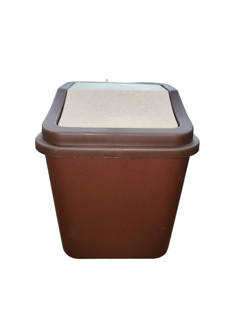 Garbage Can Bin Trash can,Household,Square Trash can with lid,Toilet Paper Waste Basket Garbage Can Bin for Bathrooms,Kitchens,Home Offices Brown Pack of 1