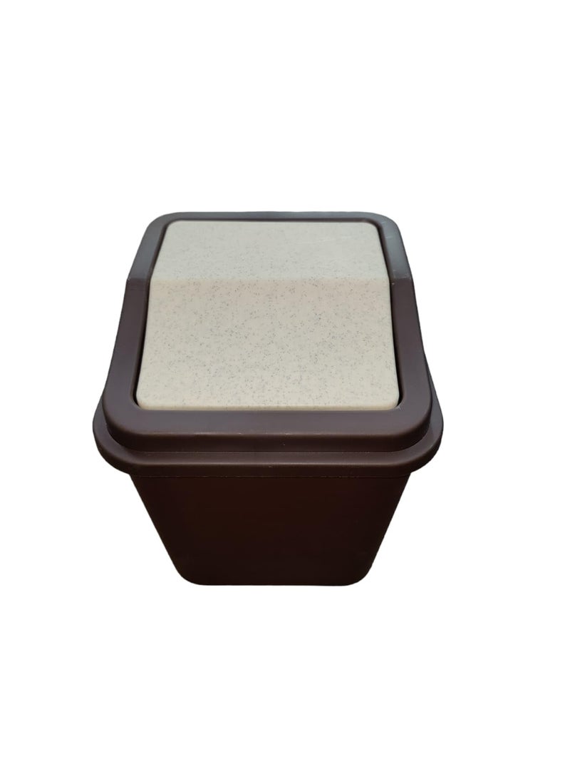 Garbage Can Bin Trash can,Household,Square Trash can with lid,Toilet Paper Waste Basket Garbage Can Bin for Bathrooms,Kitchens,Home Offices Brown Pack of 1