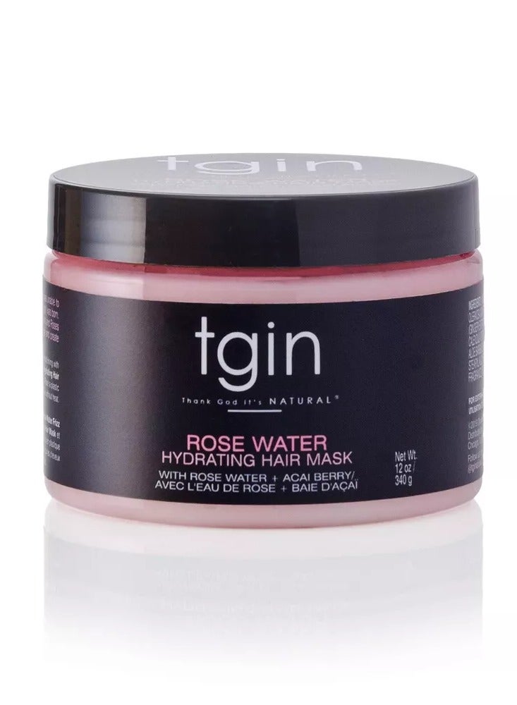 تجين قناع ترطيب الشعر بماء الورد للشعر الطبيعي المجعد والمموج والشعر منخفض المسامية والشعر الناعم 340 جرام - Image 1