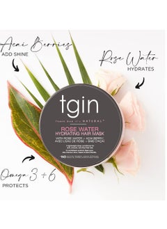 Tgin Rose Water Hydrating Hair Mask for Natural hair Curls  Waves Low Porosity Hair  Fine Hair 340g  - Image 3