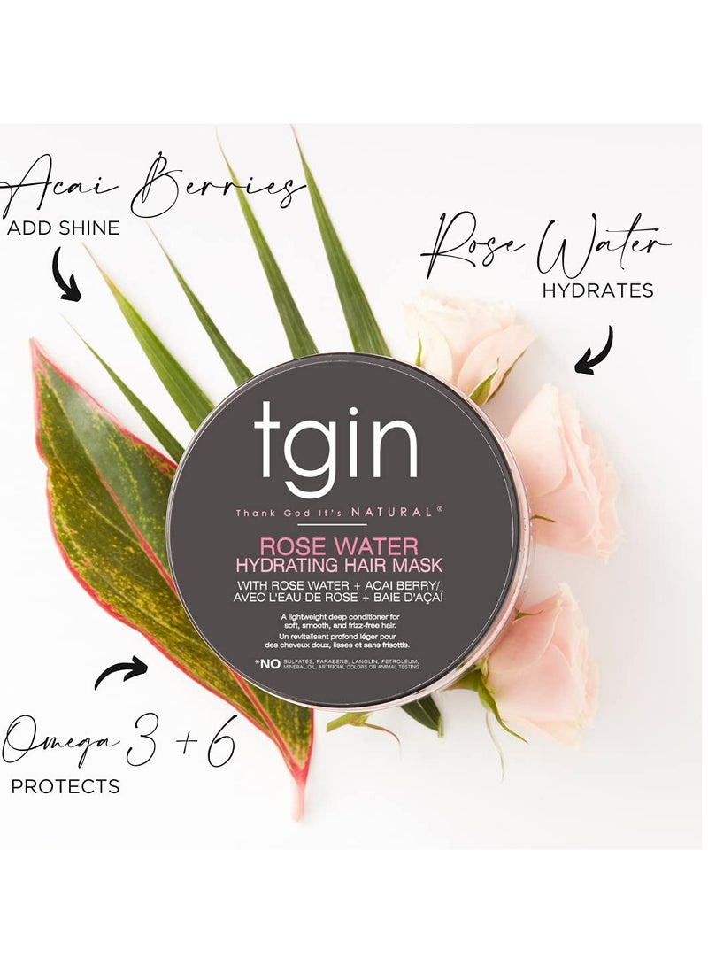 تجين قناع ترطيب الشعر بماء الورد للشعر الطبيعي المجعد والمموج والشعر منخفض المسامية والشعر الناعم 340 جرام - Image 3