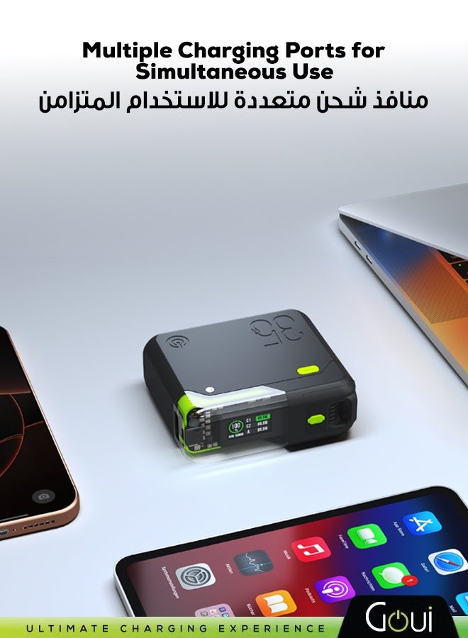 جوي باور بانك تيتان بسعة 10,000 ملي أمبير و شحن فائق 35 واط – شاحن محمول عالي السرعة يدعم تقنية الشحن السريع PD و QC، مع منافذ متعددة لشحن أجهزة آيفون 14/15/16/17، سامسونج، جلاكسي، ايباد برو، اير بودز، هواوي و المزيد، تصميم أنيق ومدمج مع شاشة رقمية 10000 mAh - Image 3