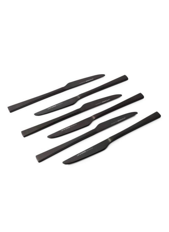 Life Smile 12-Piece Stainless Steel Dinner Knife Set in Shine Black | The Perfect Way to Serve Up Your Favorite Meals with Style  - Image 2