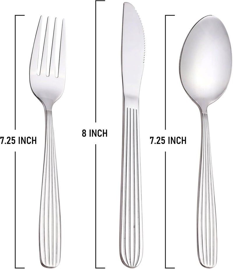 Falari Dinner Forks Spoons  Dinner knives Set Food Grade Stainless Steel Silverware Set Mirror Polished Dishwasher Safe Flatware Set 60Pcs Dinner Forks - Image 2