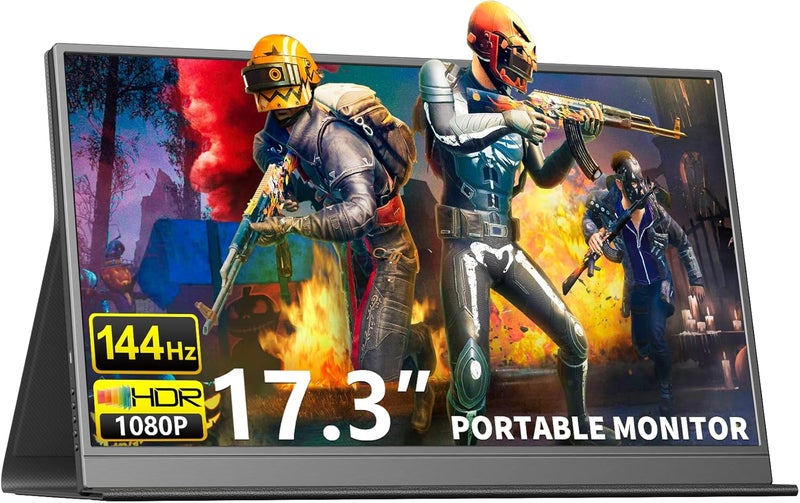 MAGICRAVEN 144HZ Portable Gaming Monitor, 17.3" 1080P Laptop Monitor, Dual USB C HDMI Second Computer Screen, VESA Gaming Display with Speakers, Travel Monitor for PS4/5 Xbox Switch MAC PC Phone - Image 1